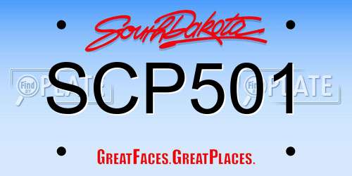 SCP501 South Dakota License Plate
