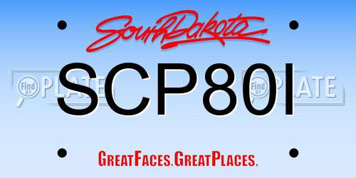 SCP80I South Dakota License Plate