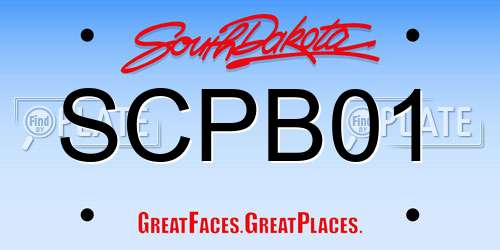 SCPB01 South Dakota License Plate