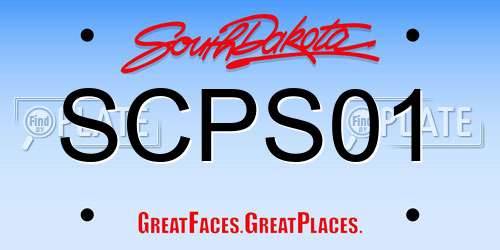 SCPS01 South Dakota License Plate