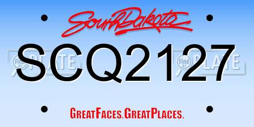 SCQ2127 South Dakota License Plate