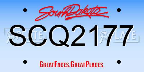 SCQ2177 South Dakota License Plate