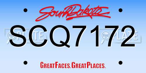 SCQ7172 South Dakota License Plate