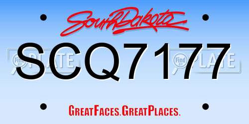 SCQ7177 South Dakota License Plate