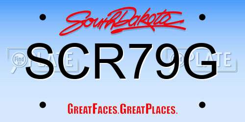 SCR79G South Dakota License Plate