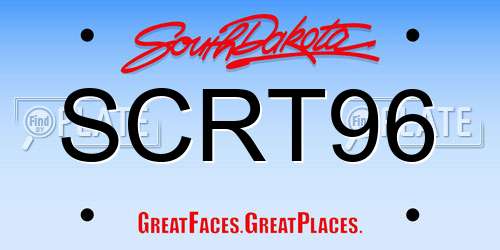 SCRT96 South Dakota License Plate