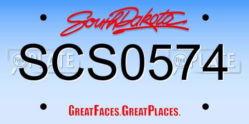 SCS0574 South Dakota License Plate