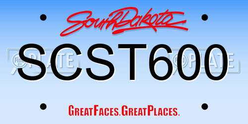 SCST600 South Dakota License Plate