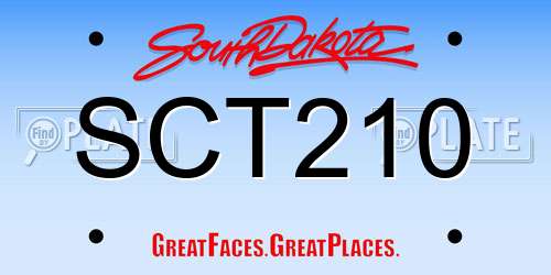 SCT210 South Dakota License Plate