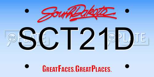 SCT21D South Dakota License Plate