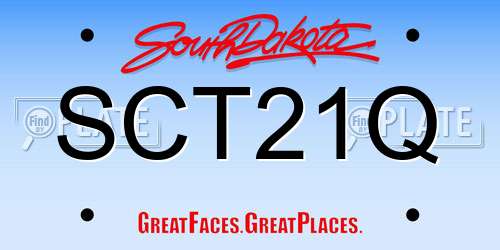 SCT21Q South Dakota License Plate