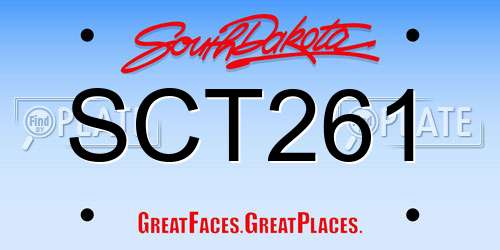 SCT261 South Dakota License Plate