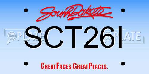 SCT26I South Dakota License Plate