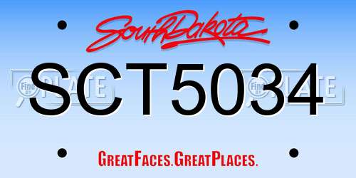 SCT5034 South Dakota License Plate