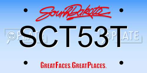 SCT53T South Dakota License Plate