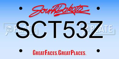 SCT53Z South Dakota License Plate