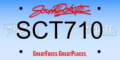 SCT710 South Dakota License Plate