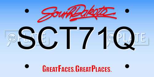 SCT71Q South Dakota License Plate