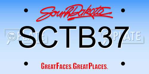 SCTB37 South Dakota License Plate