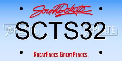 SCTS32 South Dakota License Plate