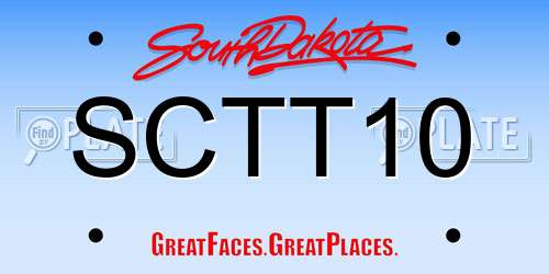SCTT10 South Dakota License Plate