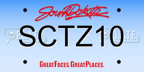 SCTZ10 South Dakota License Plate