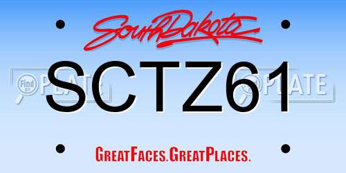 SCTZ61 South Dakota License Plate