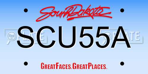 SCU55A South Dakota License Plate