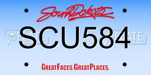 SCU584 South Dakota License Plate