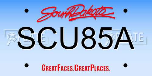 SCU85A South Dakota License Plate