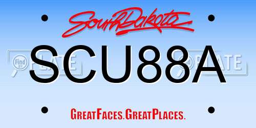 SCU88A South Dakota License Plate