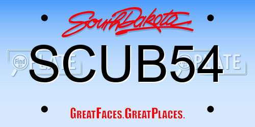 SCUB54 South Dakota License Plate