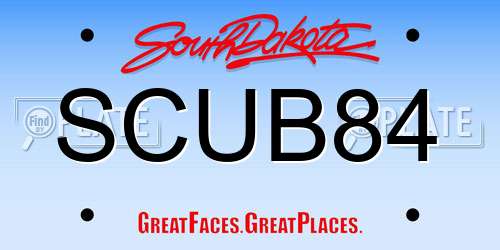 SCUB84 South Dakota License Plate