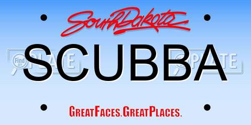 SCUBBA South Dakota License Plate