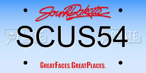 SCUS54 South Dakota License Plate