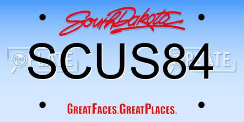 SCUS84 South Dakota License Plate
