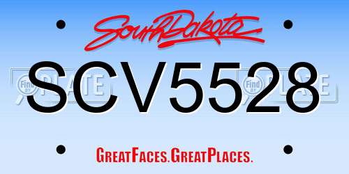 SCV5528 South Dakota License Plate
