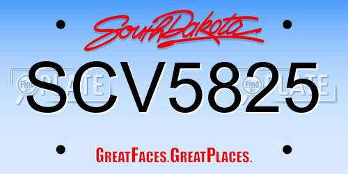 SCV5825 South Dakota License Plate