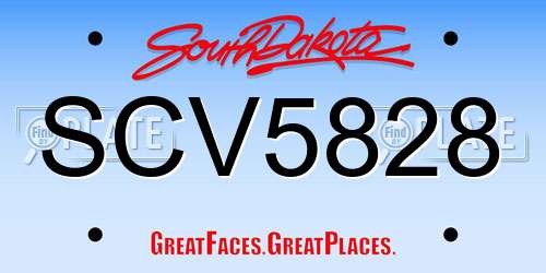 SCV5828 South Dakota License Plate