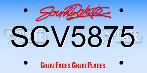 SCV5875 South Dakota License Plate