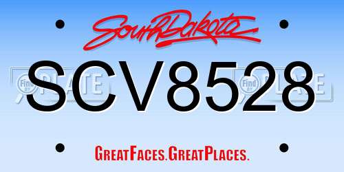 SCV8528 South Dakota License Plate