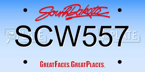 SCW557 South Dakota License Plate
