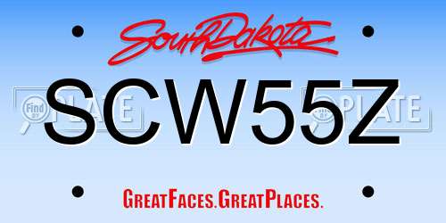 SCW55Z South Dakota License Plate