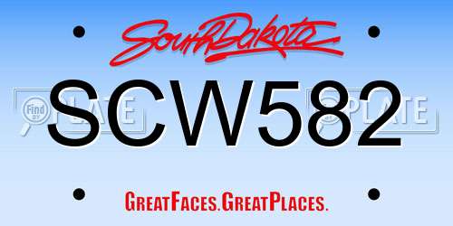 SCW582 South Dakota License Plate