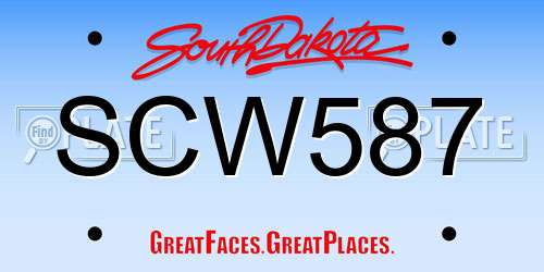 SCW587 South Dakota License Plate