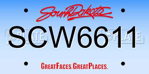 SCW6611 South Dakota License Plate