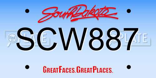 SCW887 South Dakota License Plate