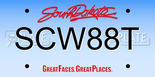 SCW88T South Dakota License Plate