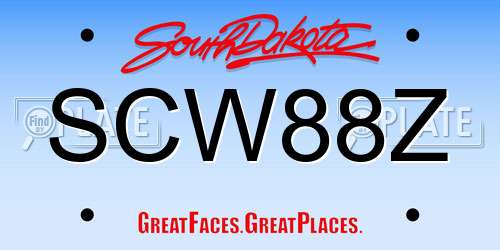 SCW88Z South Dakota License Plate
