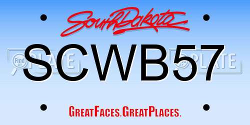 SCWB57 South Dakota License Plate
